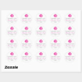 Strand bruiloft dank u scallop shell roze ronde sticker (Vel)