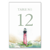 Strand Bruiloft Decor Vuurtoren Tafelnummer (Achterkant)