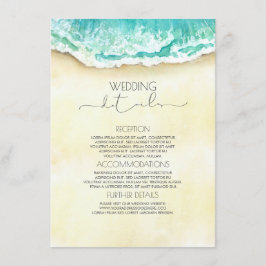 Strand Bruiloft Details Informatie Gast Informatiekaartje