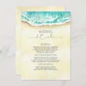 Strand Bruiloft Details Informatie Gast Informatiekaartje (Voorkant / Achterkant)