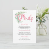 Strand Bruiloft Details Informatie Gast Informatiekaartje (Staand voorkant)
