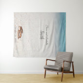 Strand bruiloft douche achtergrond wandkleed (In Situ (horizontaal))