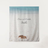 Strand bruiloft douche achtergrond wandkleed (Voorkant)