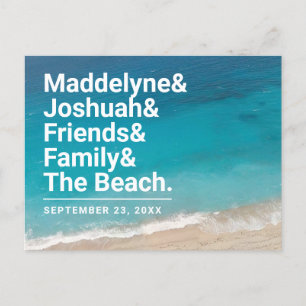 Strand Bruiloft Eenvoudige Ampersand Save the Date Aankondigingskaart
