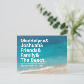 Strand Bruiloft Eenvoudige Ampersand Save the Date Aankondigingskaart (Staand voorkant)