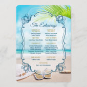 Strand Bruiloft Entourage Orde van Ceremonie Dag v Programmakaart (Achterkant)