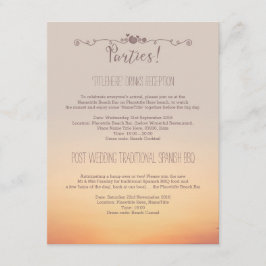 Strand Bruiloft Feest Details Informatiekaartje