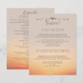 Strand Bruiloft Feest Details Informatiekaartje (Voorkant / Achterkant)