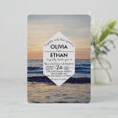 Strand bruiloft folie uitnodiging (Staand Voorkant)