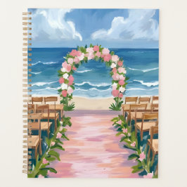Strand Bruiloft Gangpad Bloemenschildering in Wate Planner