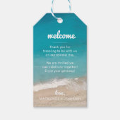 Strand bruiloft gast Dank u en welkom Cadeaulabel (Voorkant)