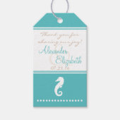 Strand bruiloft gast gunst dank u cadeaulabel (Voorkant)