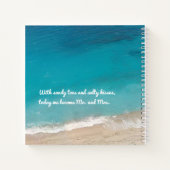 Strand Bruiloft Gepersonaliseerde Sandy Waves Gast Notitieboek (Achterkant)