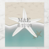 Strand bruiloft gepersonaliseerde wijn fles labels etiket (Enkel label)