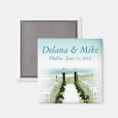 Strand bruiloft gunst aandenken magneet (Voorkant / Achterkant)