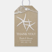 Strand bruiloft gunst zeester dank u cadeaulabel (Voorkant)