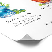 Strand bruiloft handtekening cocktails Menu Poster (Hoek)