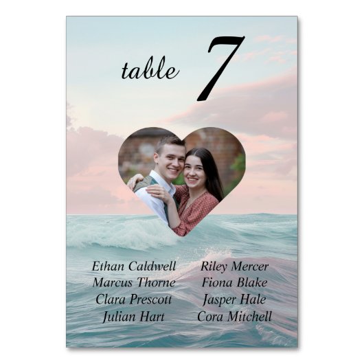 Strand bruiloft hart foto kaart (Achterkant)