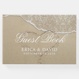 Strand Bruiloft Hart in het Zand Elegant Gastenboek