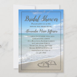 Strand bruiloft harten in het zand Vrijgezellenfee Kaart