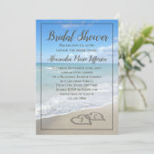 Strand bruiloft harten in het zand Vrijgezellenfee Kaart (Staand voorkant)