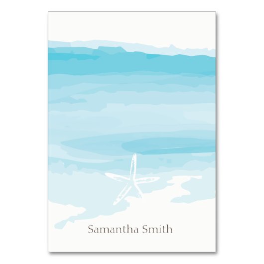 Strand bruiloft ı Namen Tafel Kaart (Voorkant)