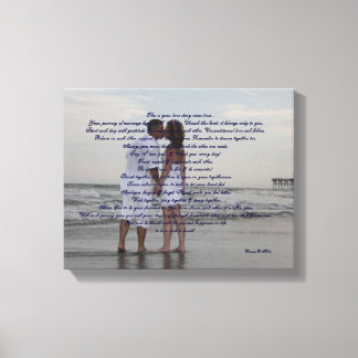 Strand bruiloft "Ik doe" Canvas Afdruk