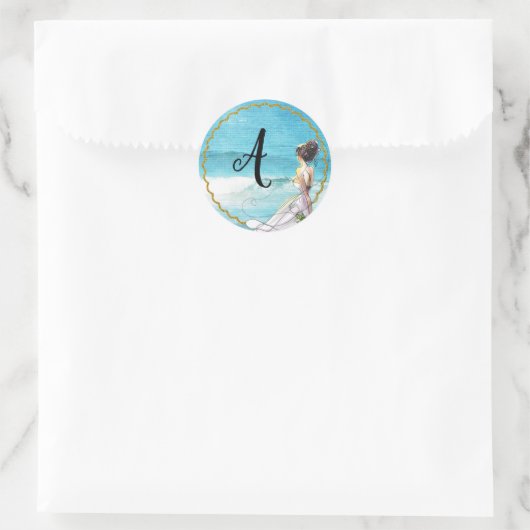 Strand bruiloft illustratie Sticker (Tas)