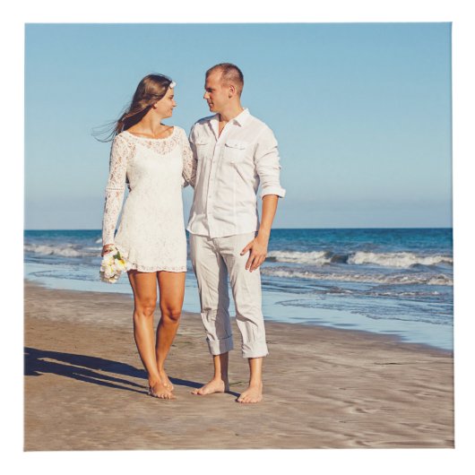 Strand Bruiloft Keepsake Photo Cube Kubus (Voorkant)