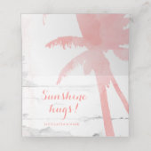 Strand bruiloft koraal palmbomen hout plaats kaart plaatskaartje (Binnenkant ongevouwen)