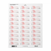 Strand Bruiloft Label Coral Palm Trees Hout (Full Sheet)