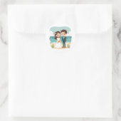Strand bruiloft liefde Stickers (Tas)