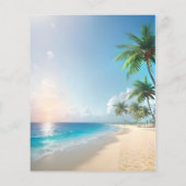 Strand Bruiloft Menu Papier Blad (Achterkant)