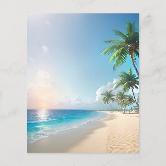 Strand Bruiloft Menu Papier Blad (Achterkant)