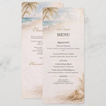 Strand Bruiloft Menu Sjabloon