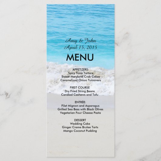 Strand bruiloft menu strand1 (Voorkant)