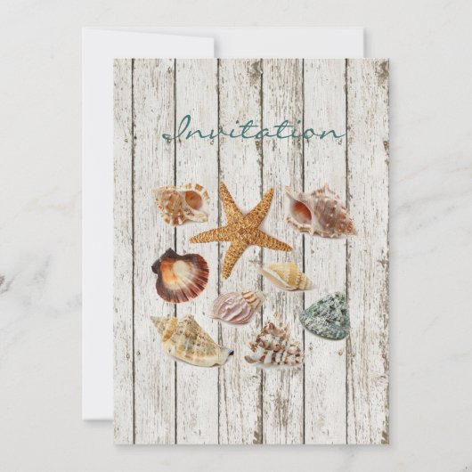 strand bruiloft met een elegant oceaancotten kaart (Achterkant)