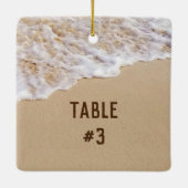 Strand bruiloft met namen en datum keramisch ornament (Achterkant)