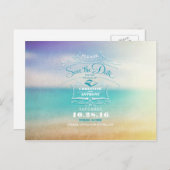 Strand bruiloft modern save the date briefkaarten (Voorkant / Achterkant)