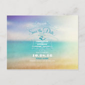 Strand bruiloft modern save the date briefkaarten (Voorkant)