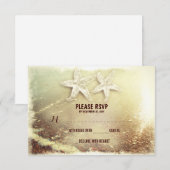 Strand bruiloft moderne romantische bruiloft RSVP  Kaartje (Voorkant / Achterkant)