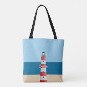 Strand bruiloft Moeder Bruidegom vuurtorens en zee Tote Bag (Achterkant)