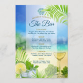 Strand Bruiloft Mojito Wijndruiven Palm Open Bar Menu (Voorkant)