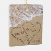 Strand bruiloft namen en datum keramisch ornament (Rechts)