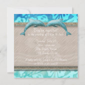 Strand bruiloft nodigen dolfijn Luau feest nautisc Kaart (Achterkant)