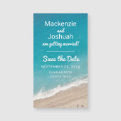 Strand Bruiloft Oceaan Save the Date Mini Magnet (Voorkant)