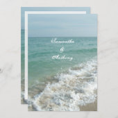 Strand Bruiloft of Bestemming Bruiloft Blauwe Ocea Kaart (Voorkant / Achterkant)