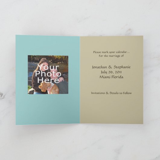 Strand Bruiloft of Bestemming De datum opslaan Aankondiging (Binnen)