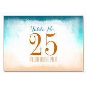 Strand Bruiloft Ombre Tafelnummer Kaarten Plaatska (Voorkant)