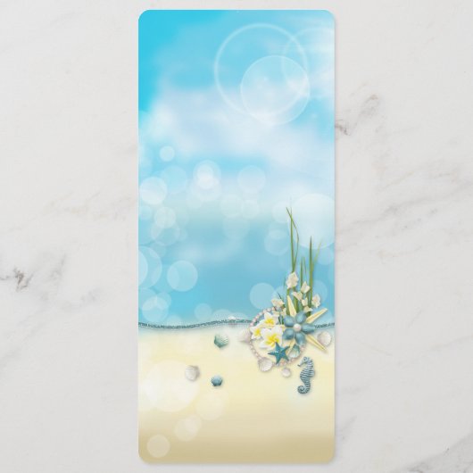 Strand Bruiloft Orde van Ceremonie Entourage Gem B Programmakaart (Achterkant)